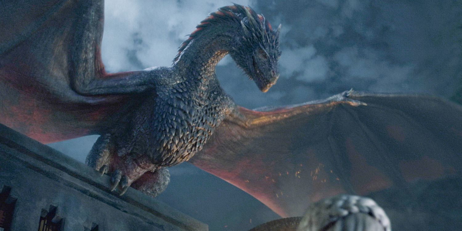 Drogon spreading its wings in Game of Thrones