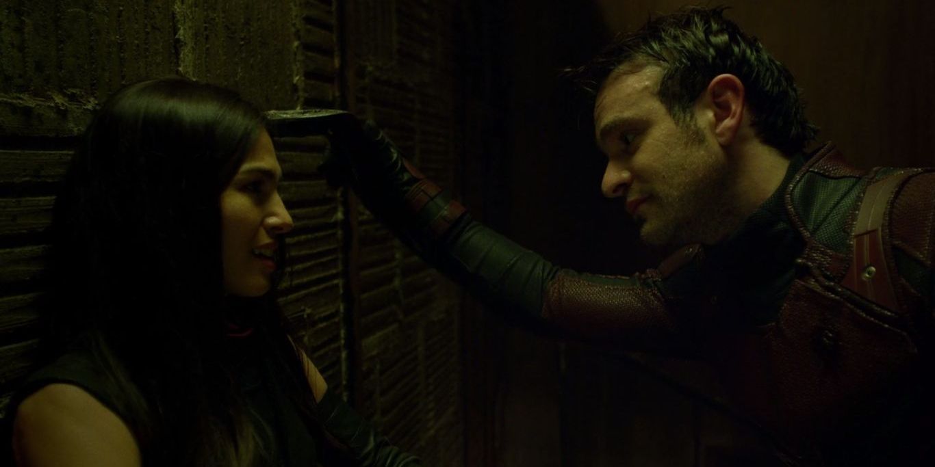 Elodie Yung and Charlie Cox in Daredevil