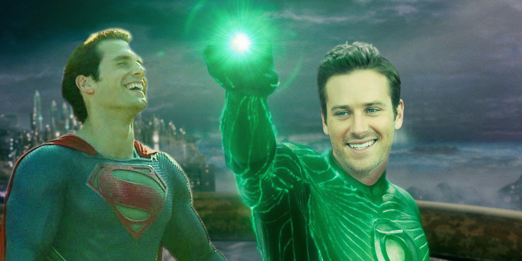 Henry Cavill Superman and Armie Hammer Green Lantern