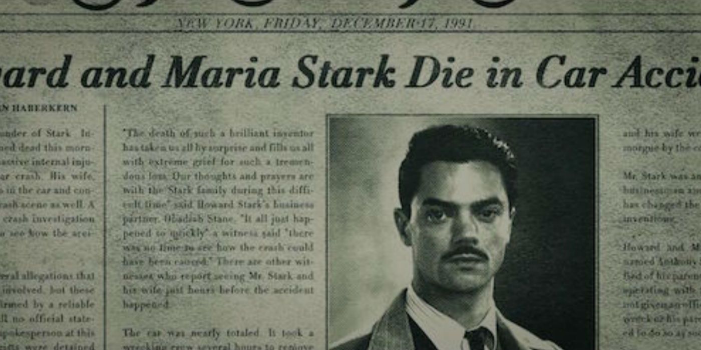Howard Starks death newspaper clipping in Captain America Winter Soldier