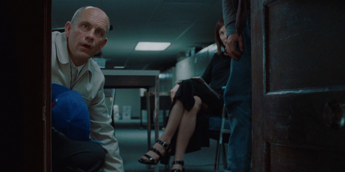 John Malkovich discovers the portal that goes into his head