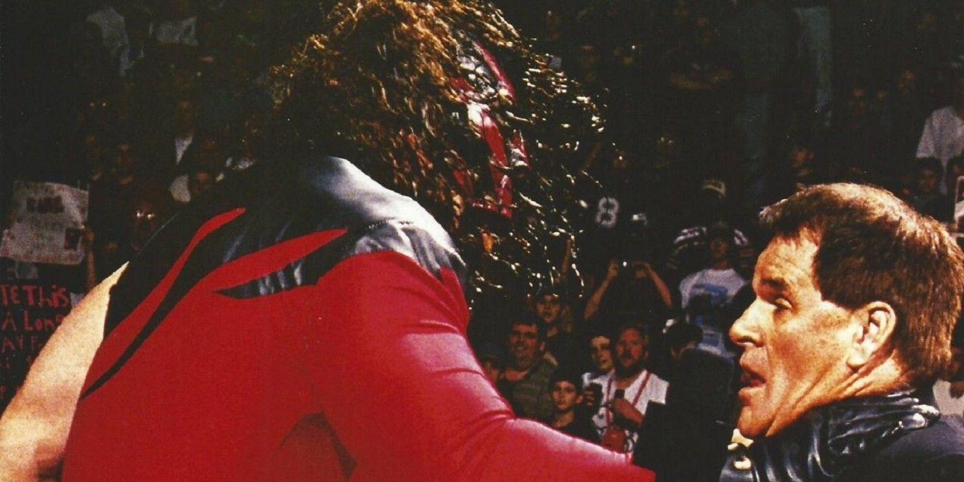 Kane attacks Pete Rose at Wrestlemania XIV
