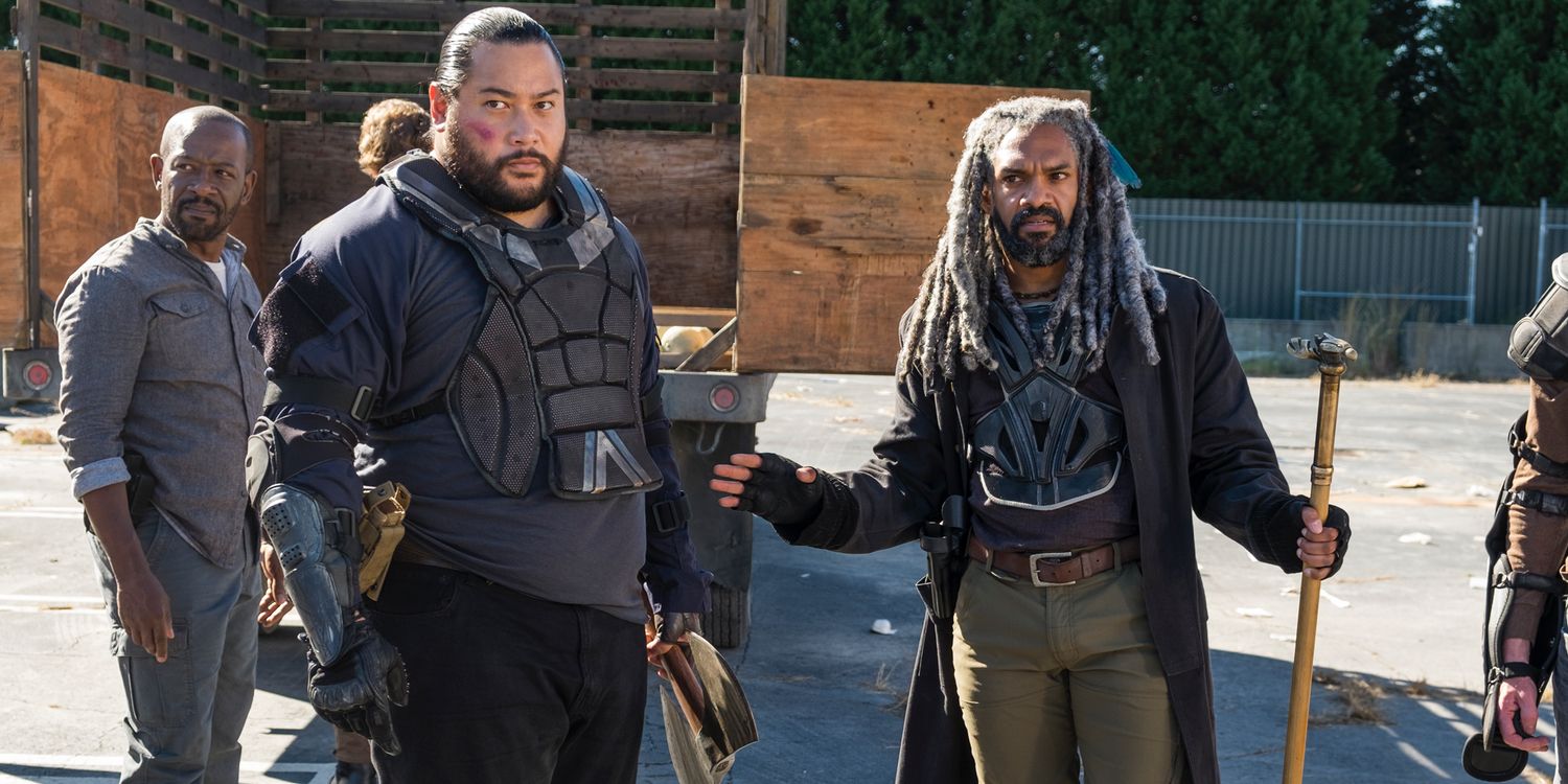 Khary Payton as Ezekiel, Lennie James as Morgan Jones, Cooper Andrews as Jerry - The Walking Dead