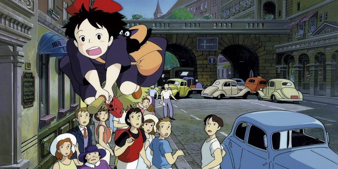 A still from the Studio Ghibli film Kiki's Delivery Service.