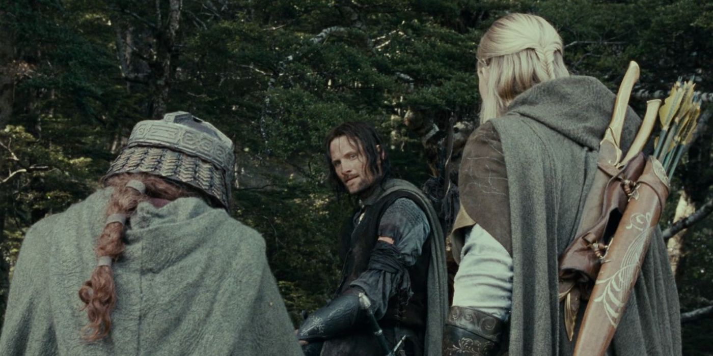 Legolas Aragorn et Gimli dans Le Seigneur des Anneaux : La Communauté de l'Anneau