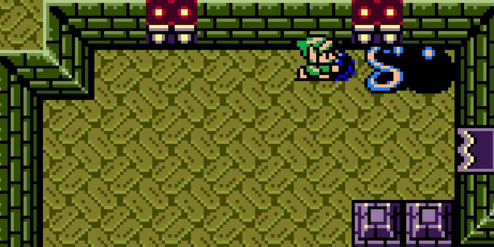 Link placing a bomb in Link's Awakening DX.