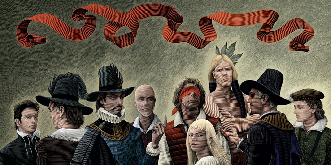 Various characters from Marvel's 1602 stand together in Marvel Comics.