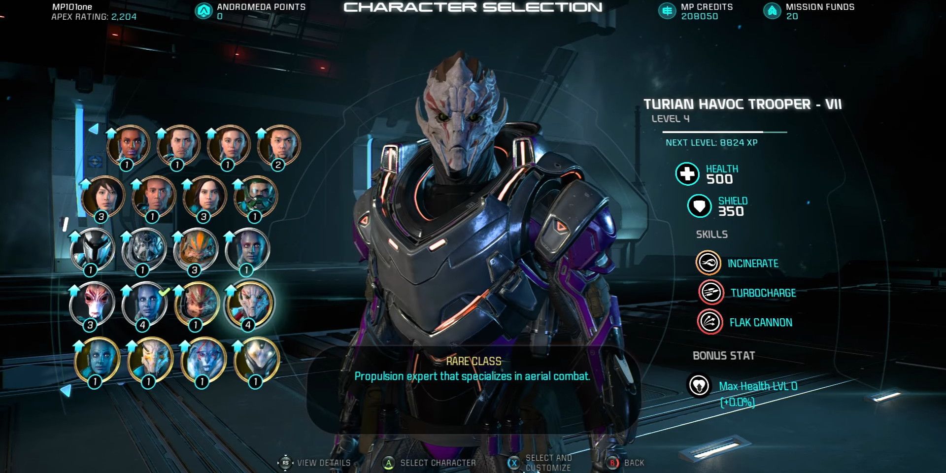 Mass Effect Andromeda Multiplayer Character Selection Turian