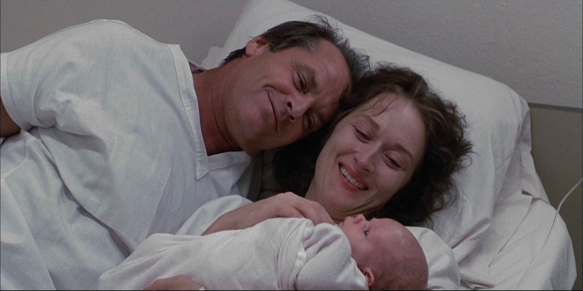 Meryl Streep and Jack Nicholson with a baby in Heartburn