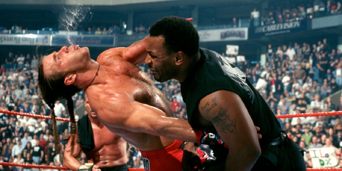 Mike Tyson knocks out Shawn Michaels at Wrestlemania 14