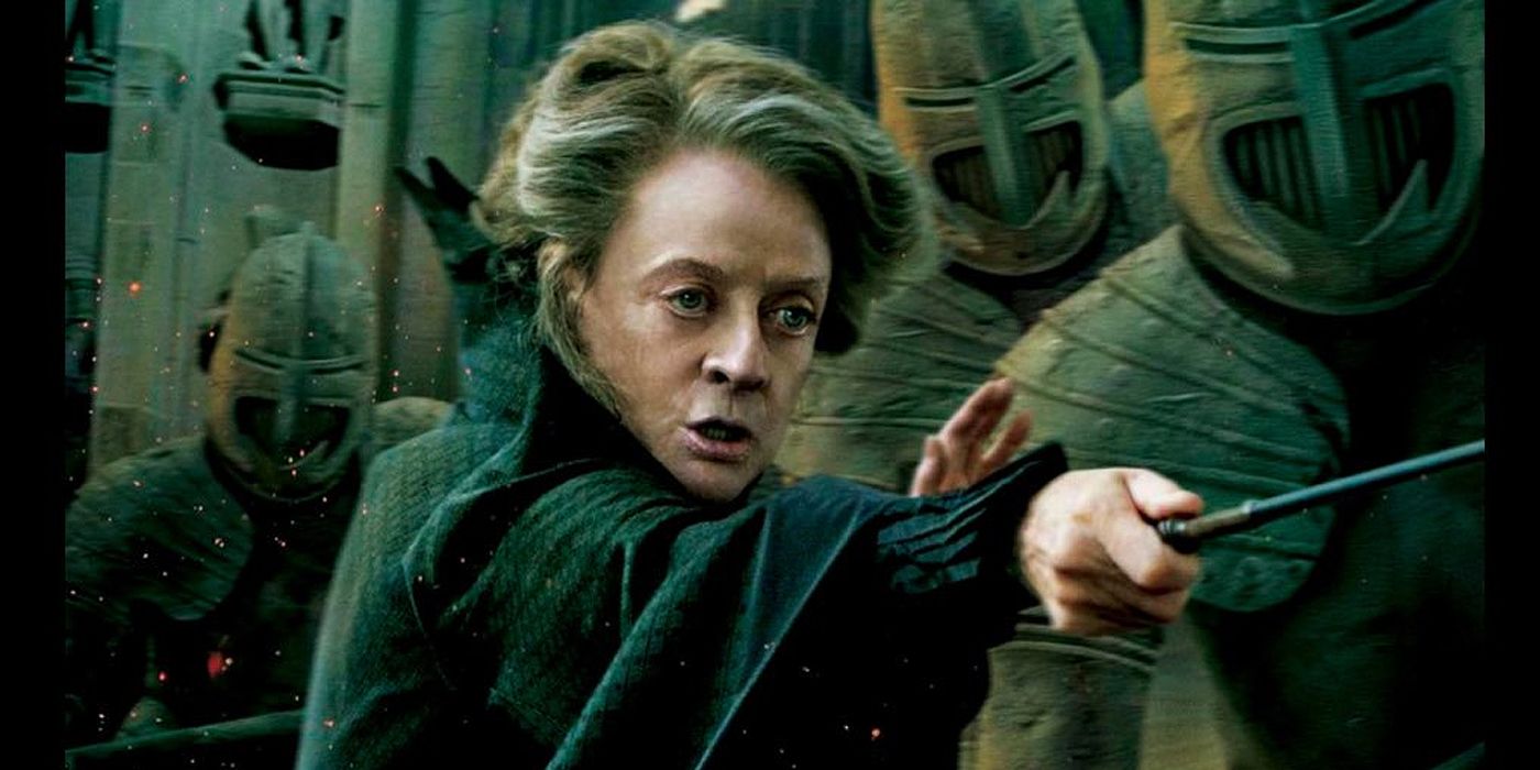 Minerva McGonagall during the Battle of Hogwarts