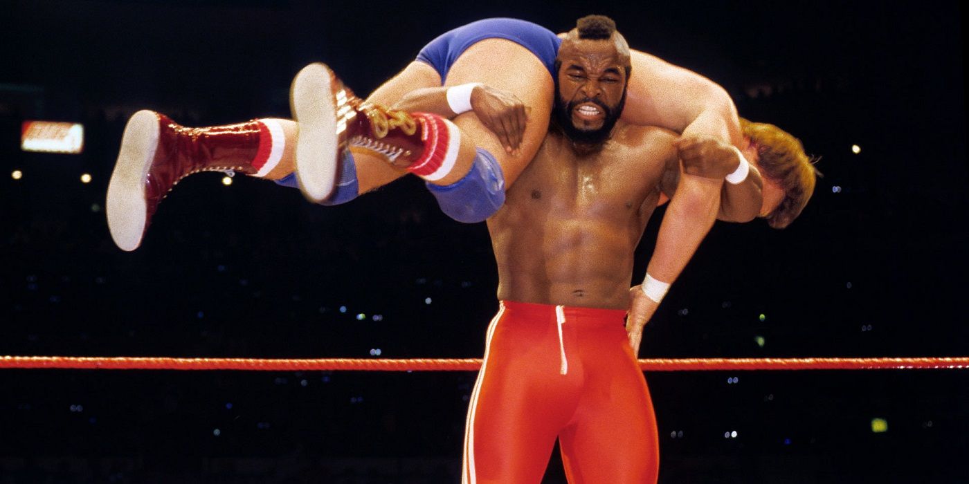 Mr. T fights Rowdy Roddy Piper at Wrestlemania I