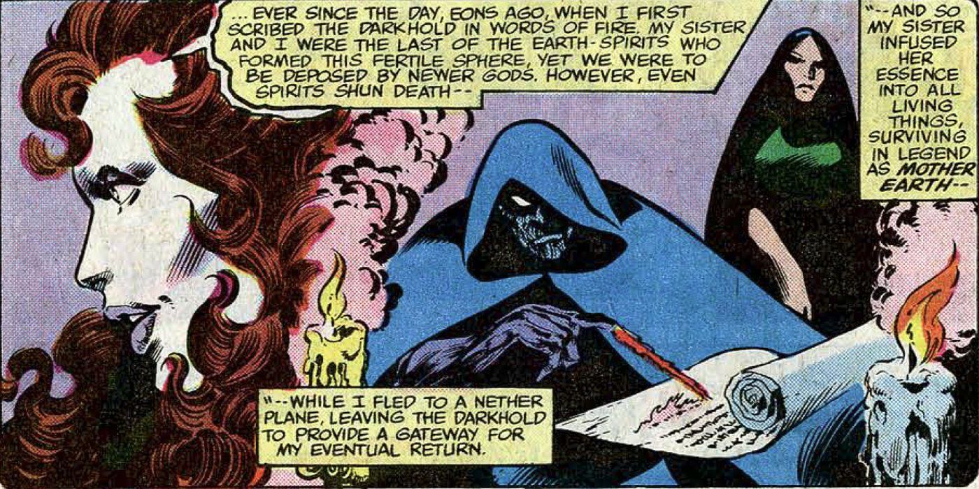 Chthon writes the Darkhold in Marvel comics