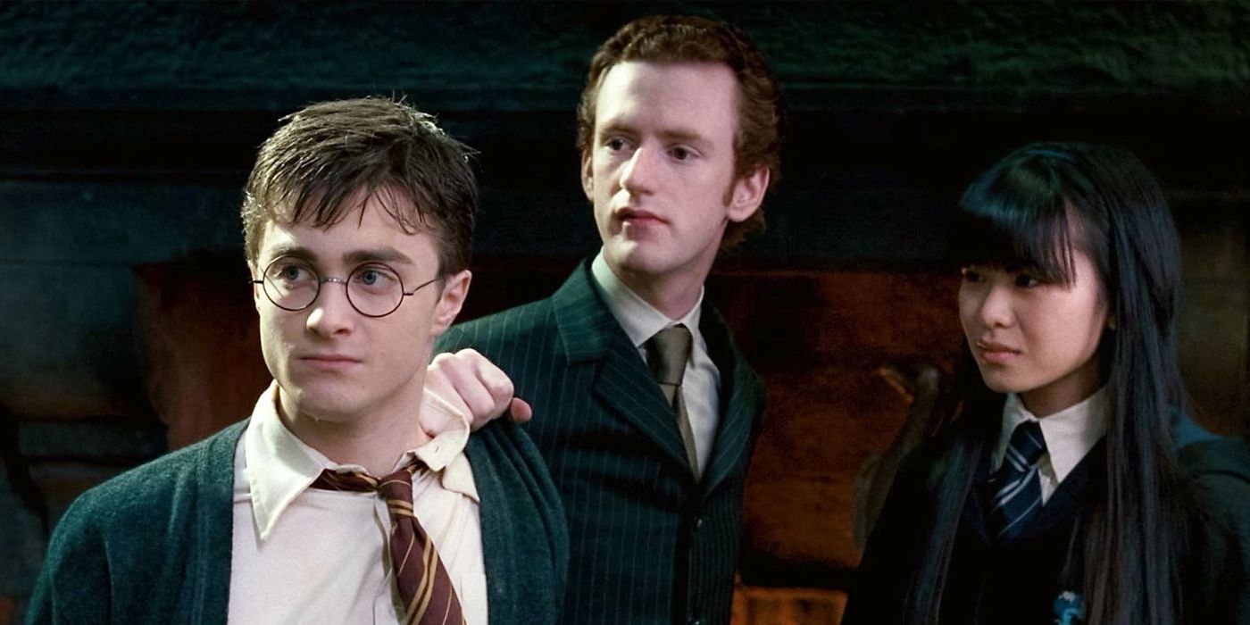 Percy Weasley with Harry and Cho