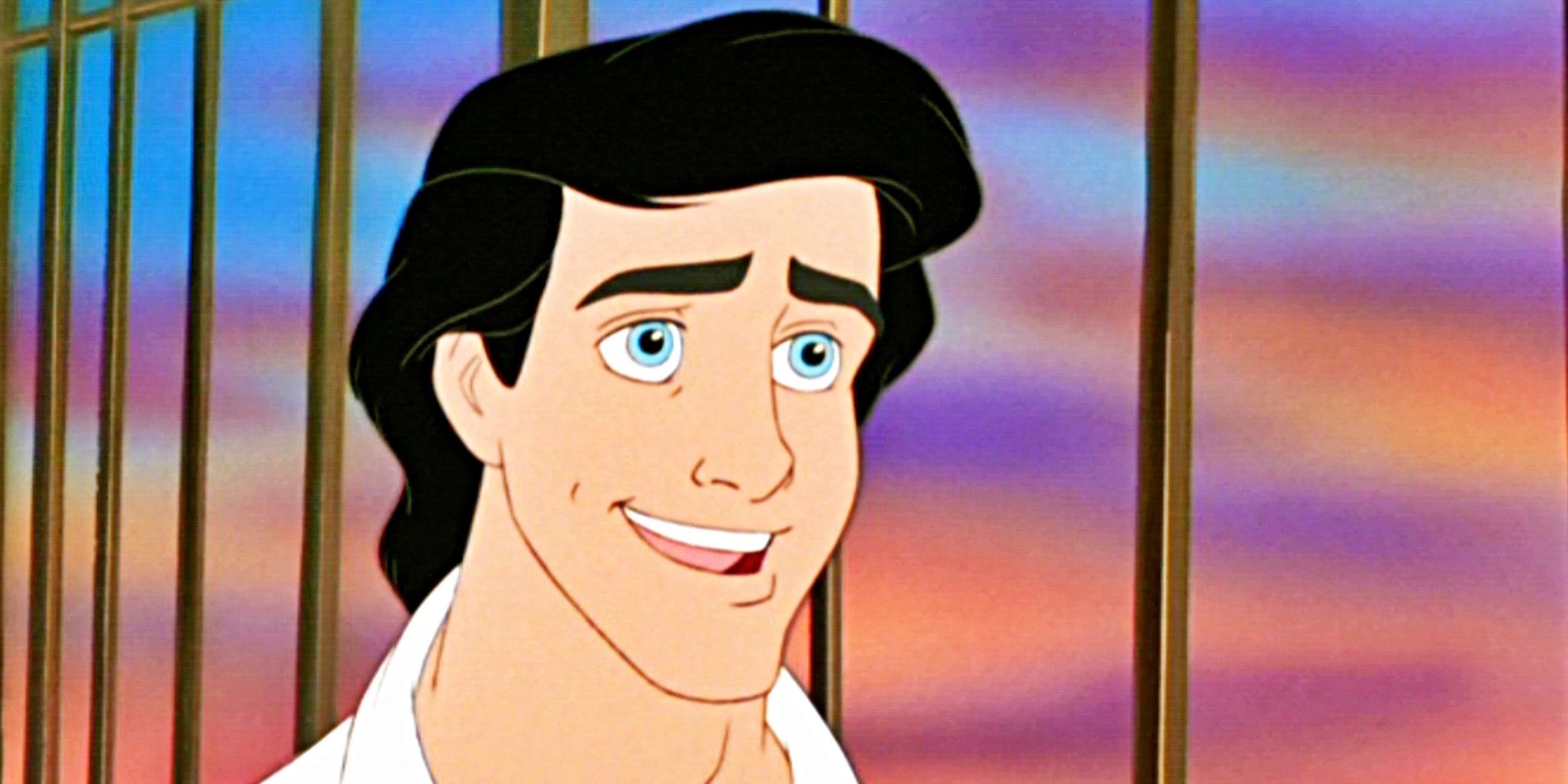 Prince Eric smiling while at sea in The Little Mermaid animated movie