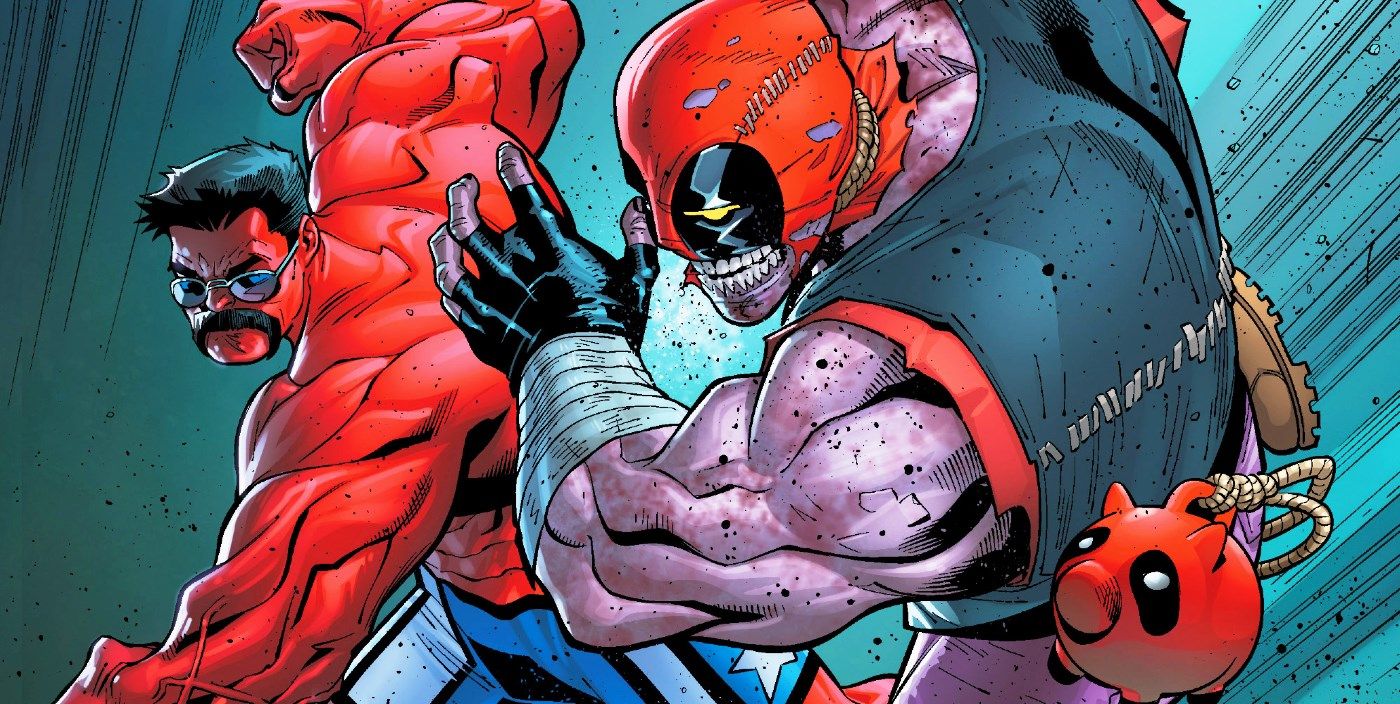Red Hulk Monster Deadpool Comic Fight