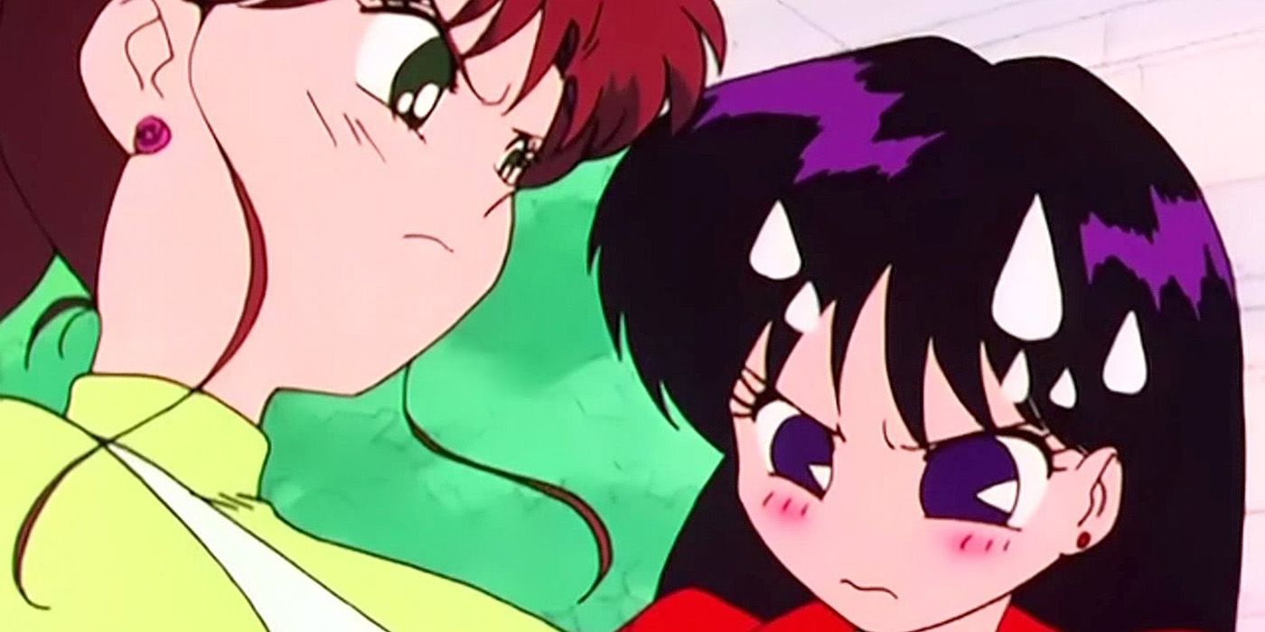 Rei looks at Makoto's chest