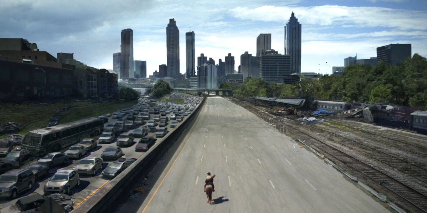 Rick Entering Atlanta in The Walking Dead