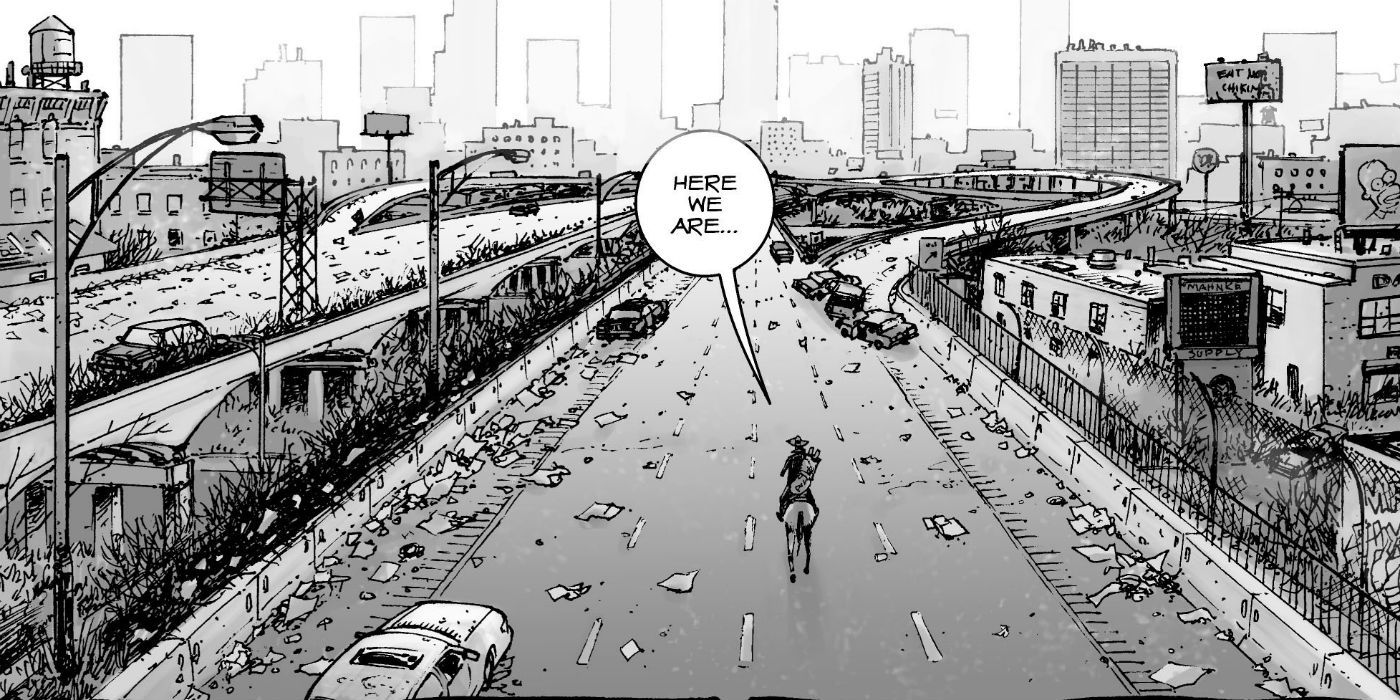 Rick Grimes Rides Into Atlanta in The Walking Dead Comic