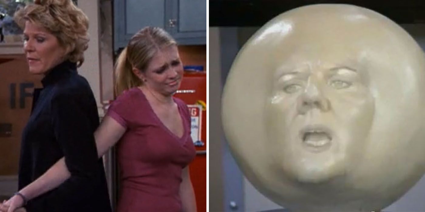 Sabrina and her mother (left), Sabrina's mother as a ball of wax (right), Sabrina the Teenage Witch, Season Six, Episode - A Whole Ball of Wax.