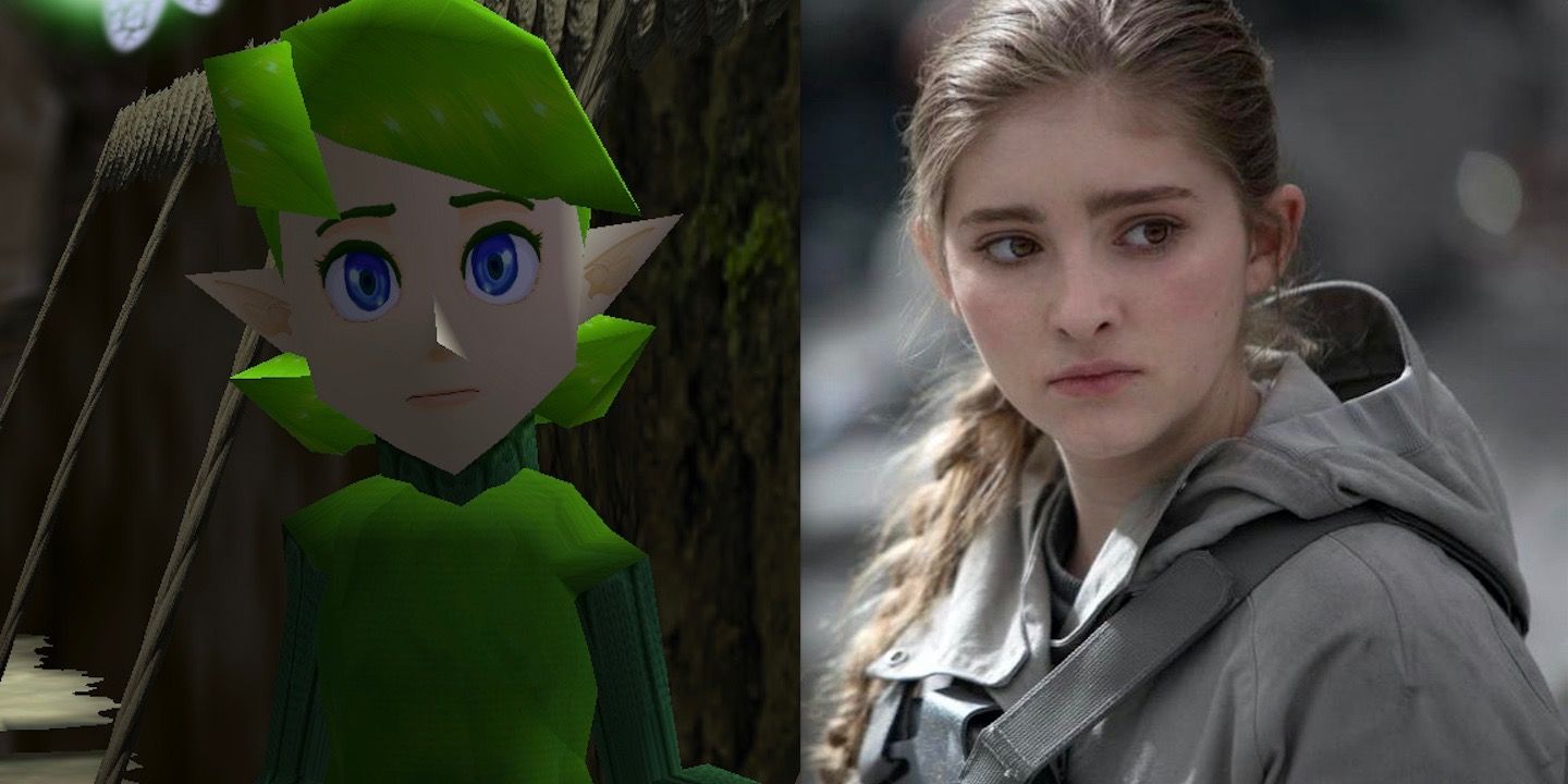 Saria in The Legend of Zelda and Willow Shields in The Hunger Games