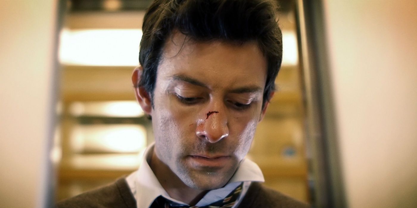 Shane Carruth with a cut nose in Upstream Color