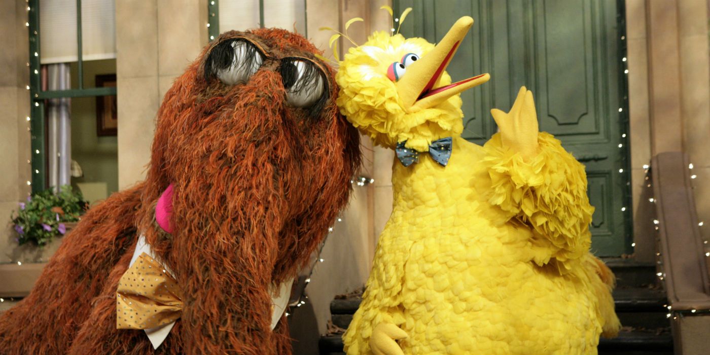 Snuffleupagus and Big Bird on Sesame Street