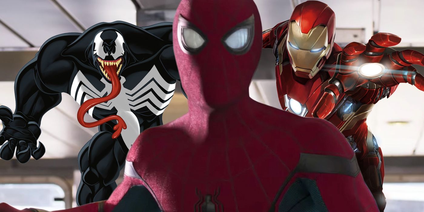 Spider-Man with Venom and Iron Man