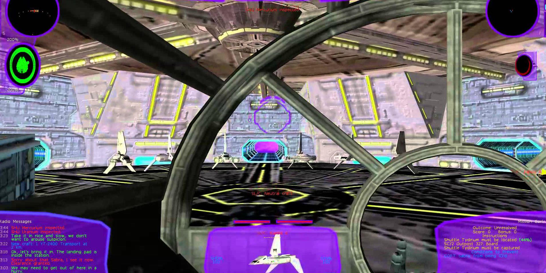 Screenshot of Star Wars X-wing Alliance