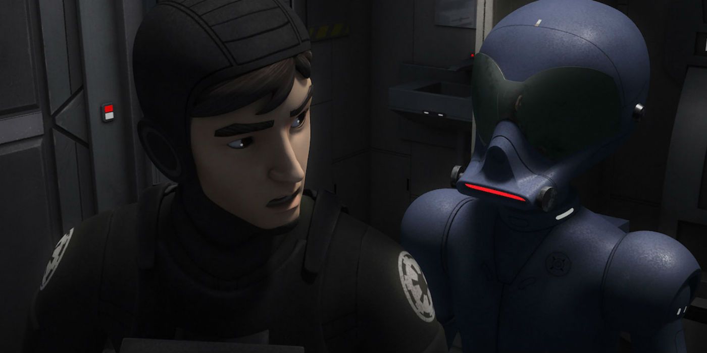 Star Wars Rebels Season 3 Double Agent Droid AP-5 tries to tell Wedge that something is wrog with Chopper