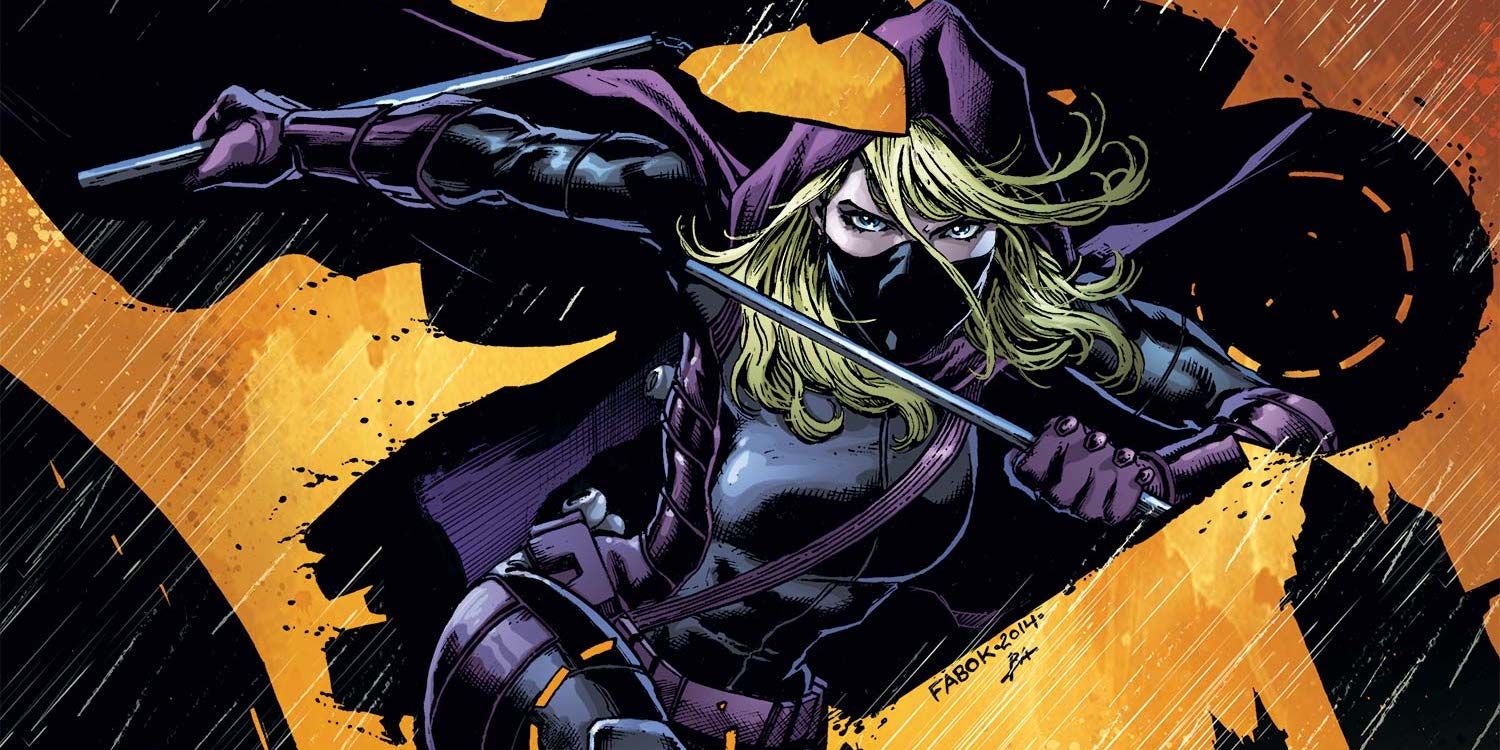Stephanie Brown as Spoiler jumping into action in DC Comics.