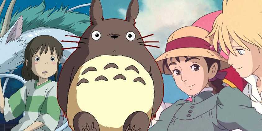 Compilation of the Studio Ghibli movies Spirited Away, Howel's Moving Castle, and My Neighbor Totoro.