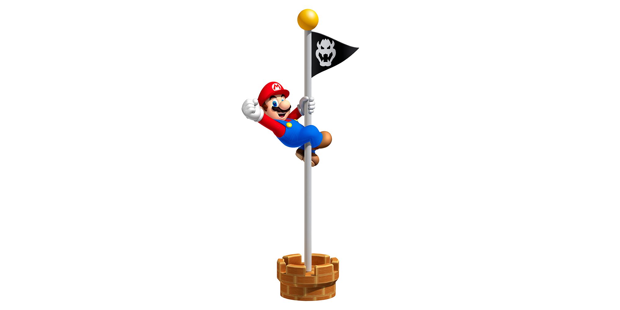 Super Mario on a goal pole