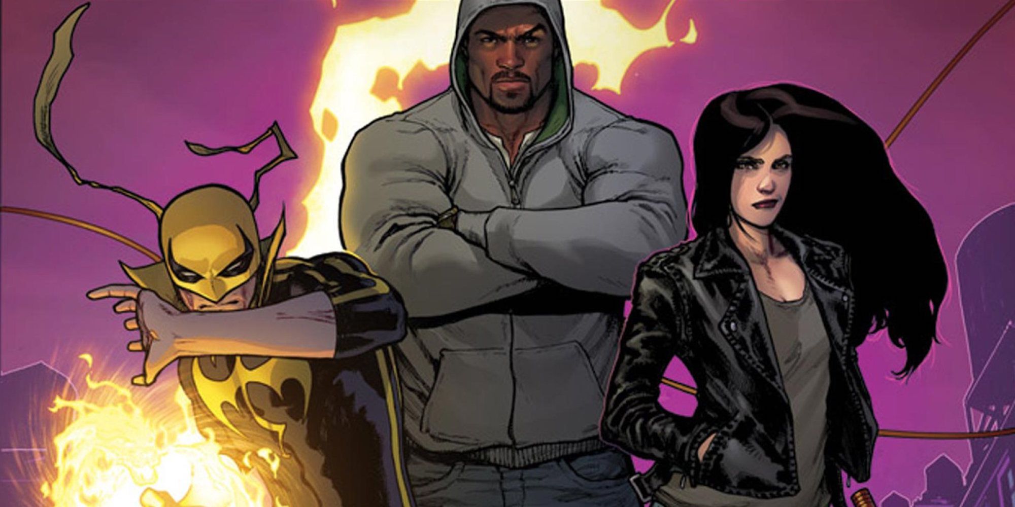The Defenders Comic from Marvel with Iron Fist, Luke Cage, and Jessica Jones
