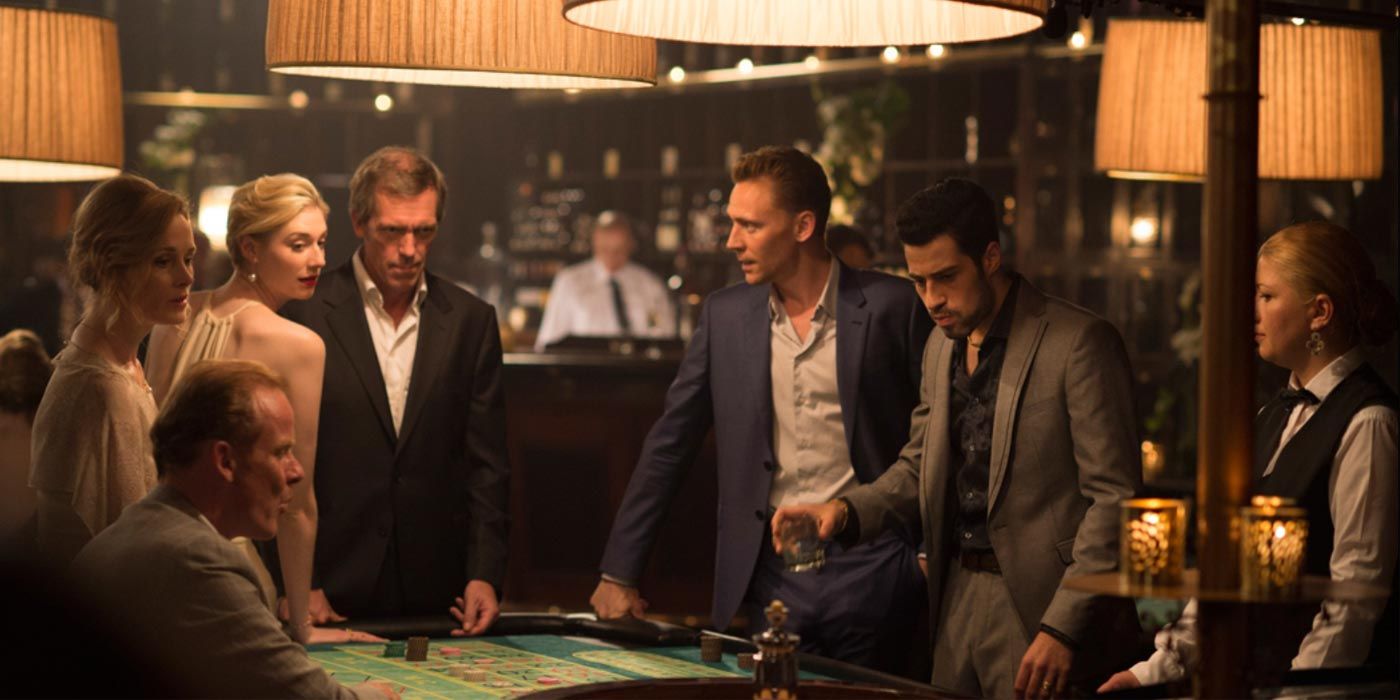 Tom Hiddleston as Jonathan Pine and Hugh Laurie as Richard Roper in The Night Manager
