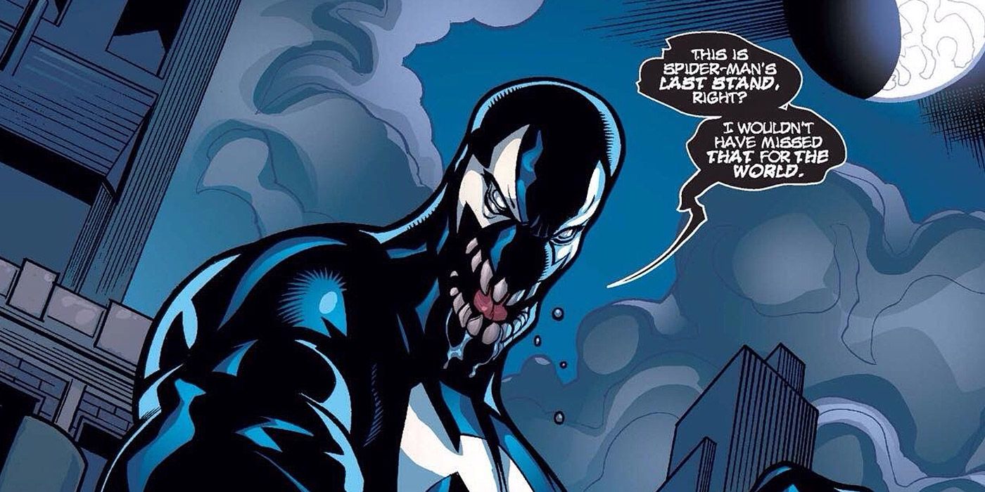 Mac Gargan after bonding with the Venom symbiote in the comics