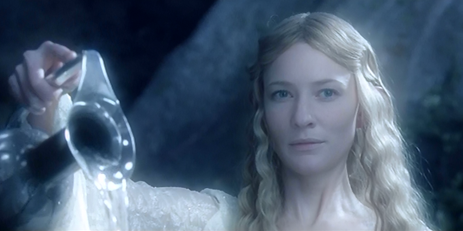 Galadriel pours water out in The Lord of the Rings