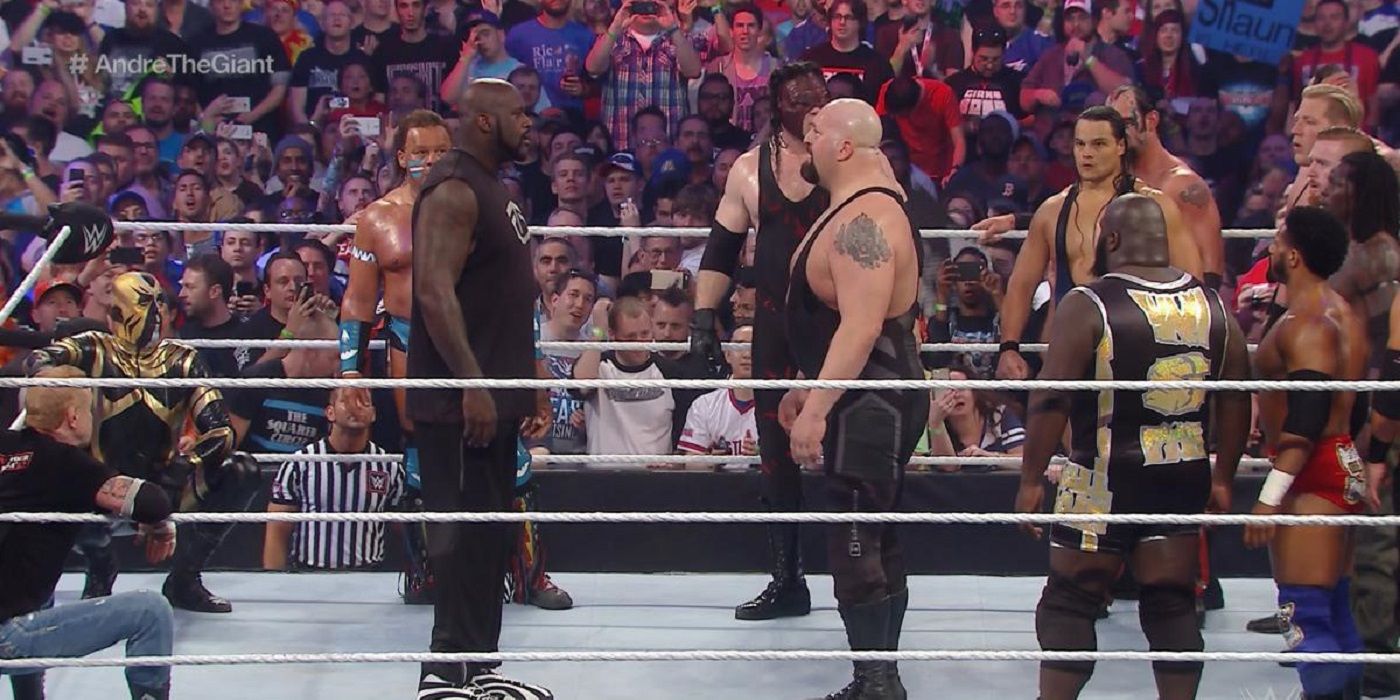 Wrestlemania 33, Shaquille O'Neal and Big Show in the Andre the Giant battle royal