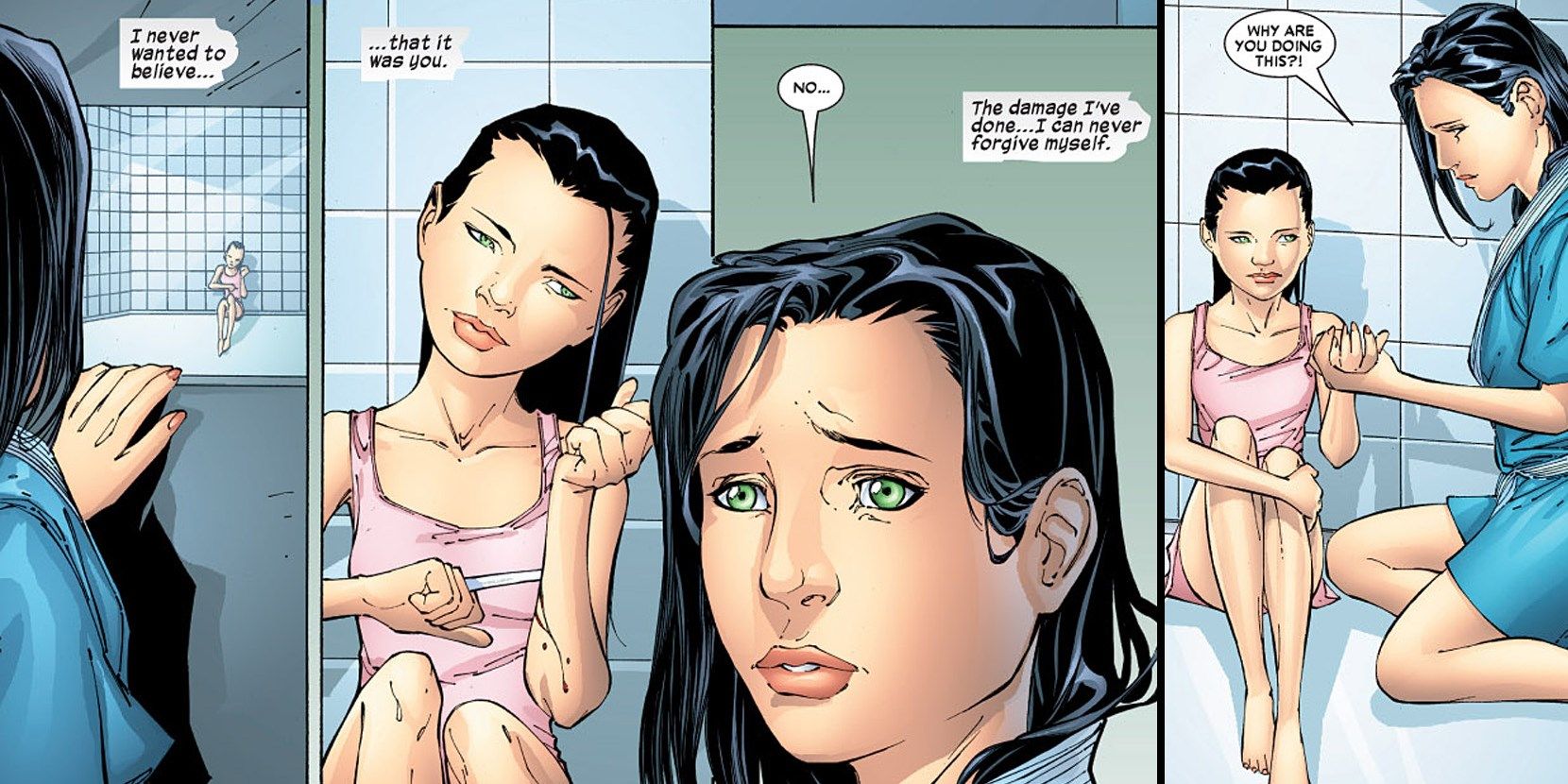 X-23 Marvel Comic Cutting Her Arm