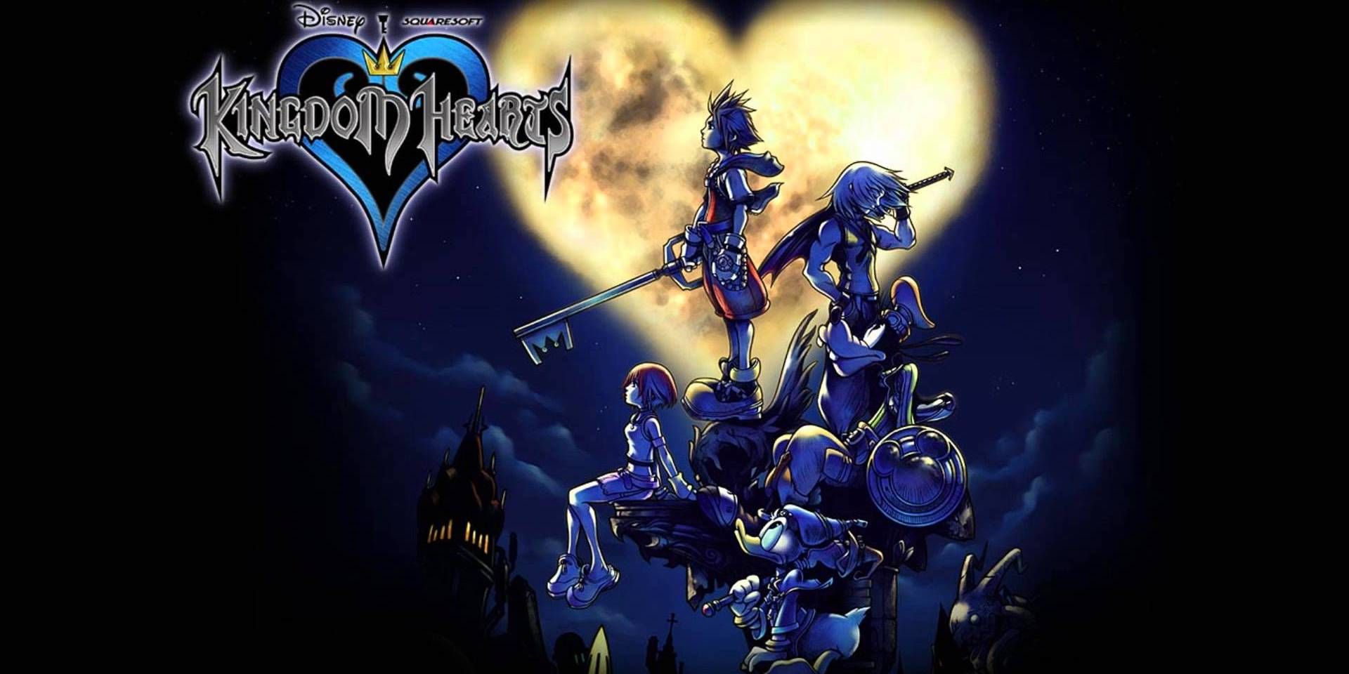 Characters look at the moon from Kingdom Hearts 