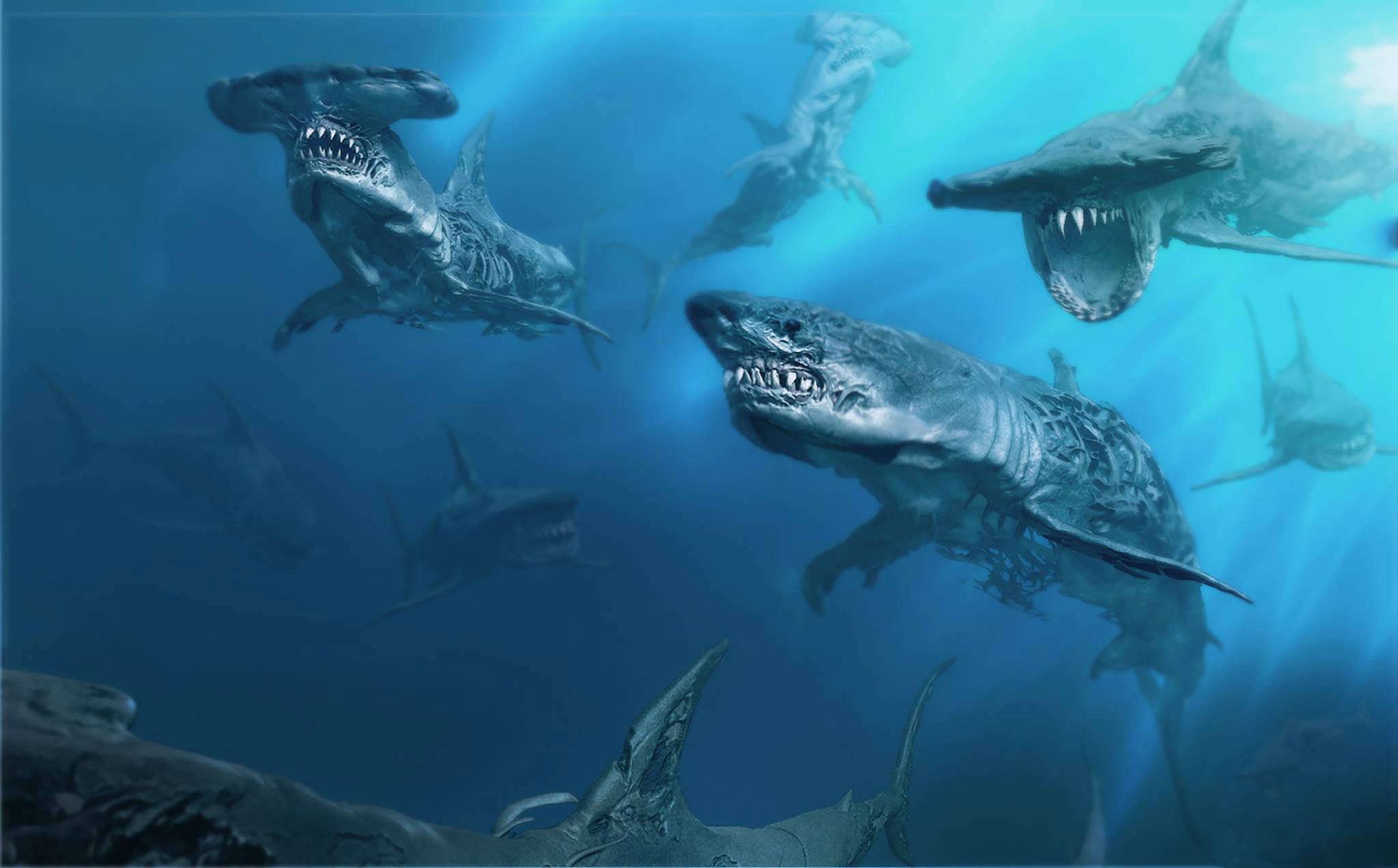 Pirates of the Caribbean 5 concept art - undead sharks