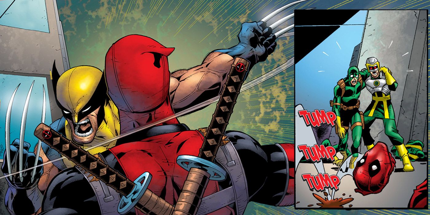 Wolverine decapitates Deadpool in Marvel comics