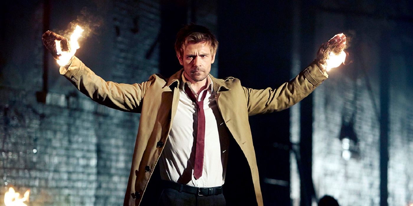 John Constantine holding out his arms. 