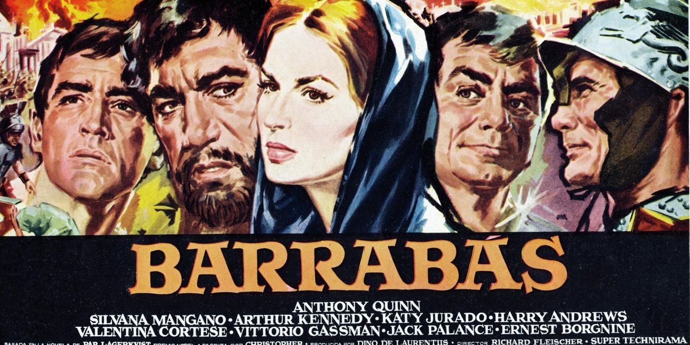 The poster for Barabbas featuring the cast.