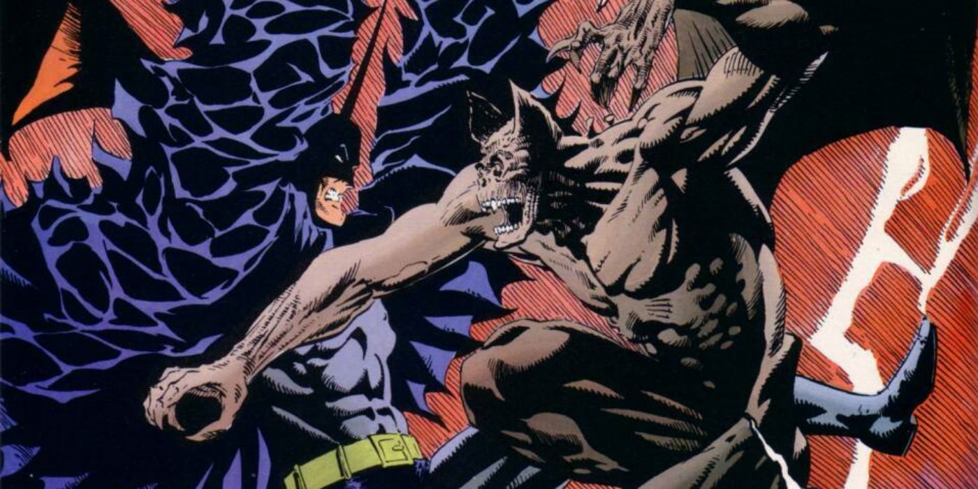 Batman battling Dracula in the comics