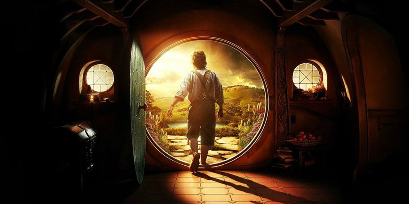 Bilbo at Bag End in promo art for The Hobbit