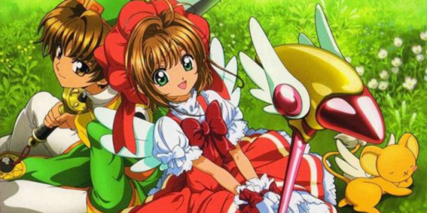 Sakura e Syaoran de Cardcaptor Sakura, junto com Kero