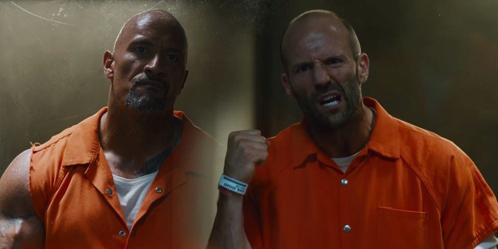 Dwayne Johnson and Jason Statham in The Fate of the Furious