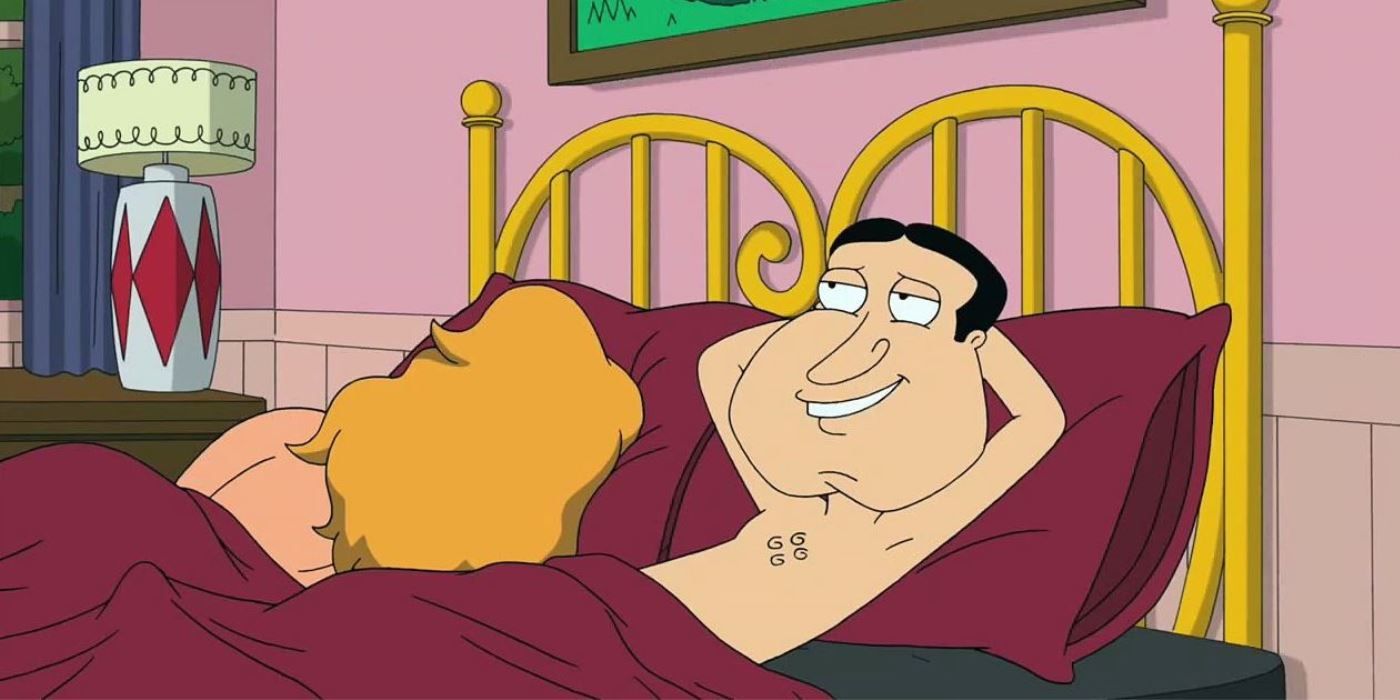 Quagmire in Bed with a woman in Family Guy