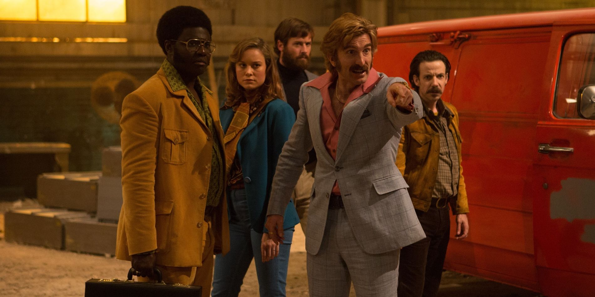 The main characters from the film Free Fire.